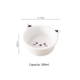 Ceramic Small Cat Face Shape Pet Food Bowl Cat Bowl Dog Bowl Universal And Easy To Clean (Option: Black Pots)