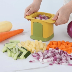 1pc Diced Onion; French Fries; Carrot And Ham; Cucumber And Potato Cutter; 5.91''Ã—3.94''Ã—3.35'' (Color: Yellow)