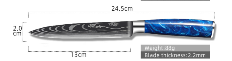 8-inch Chef Knife with Blue Resin Handle (Option: 5inch universal knife)